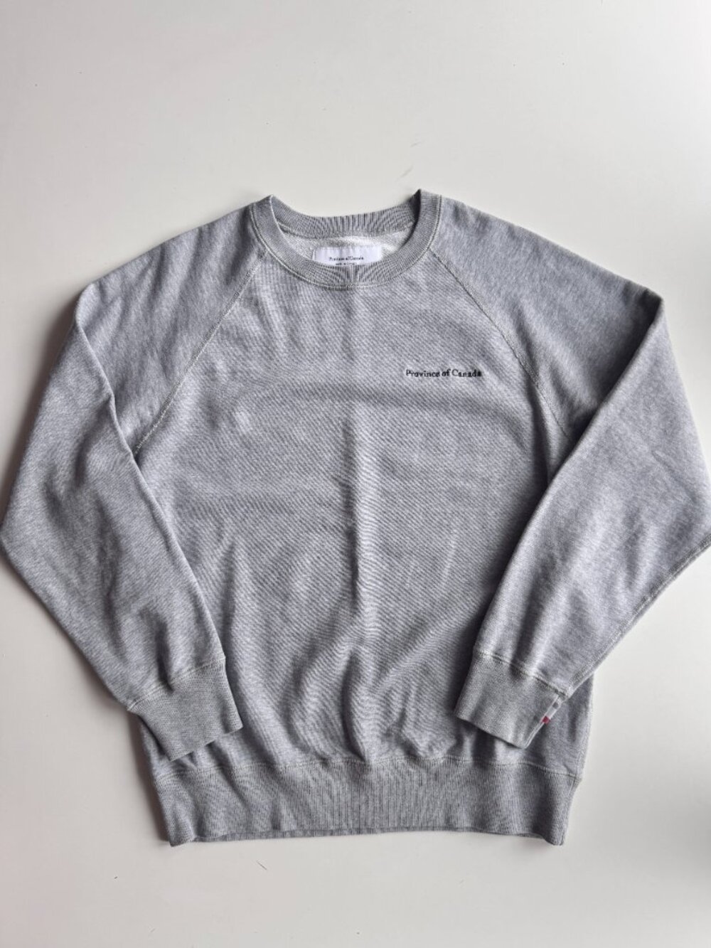 PROVINCE OF CANADA Heather Grey 100% Cotton Terry Crew Neck Sweatshirt, Size M - Picture 3 of 14